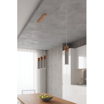 Lampa wisząca ZANE 1 beton drewno SL.0965 - Sollux