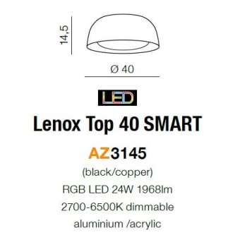 Azzardo Lampa sufitowa Lenox Top 40 SMART AZ3145-