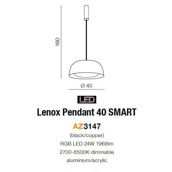 Azzardo Lampa zwis Lenox 40 SMART AZ3147-