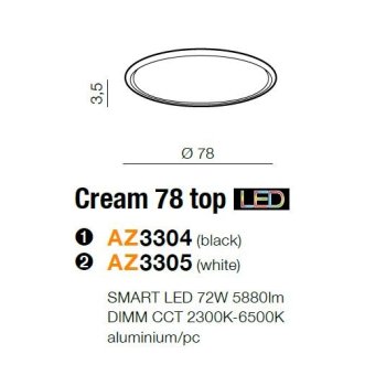 Azzardo Lampa sufitowa Cream SMART 78 AZ3305-