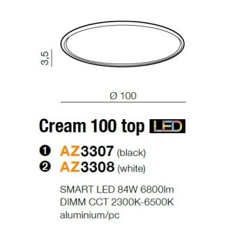 Azzardo Lampa sufitowa Cream SMART 100 AZ3307-