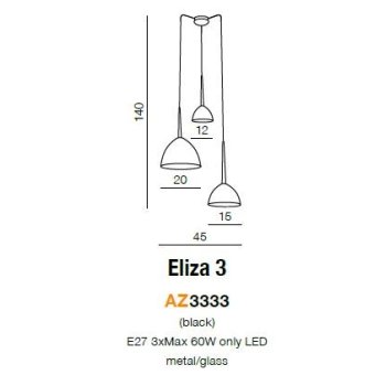 Azzardo Lampa designerska Eliza 3 AZ3333-