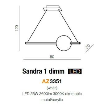 Azzardo Lampa designerska Sandra 1 DIMM AZ3351-