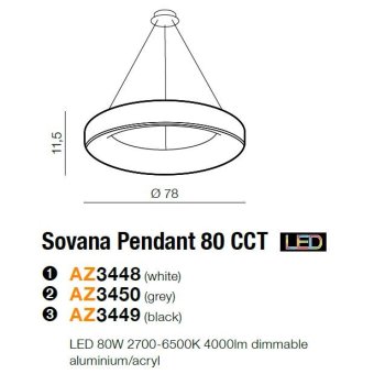Azzardo Lampa designerska Sovana 80 CCT AZ3448-