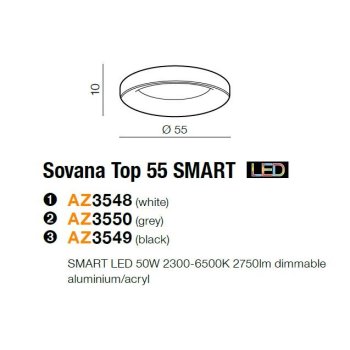 Azzardo Lampa sufitowa Sovana 55 SMART AZ3548-