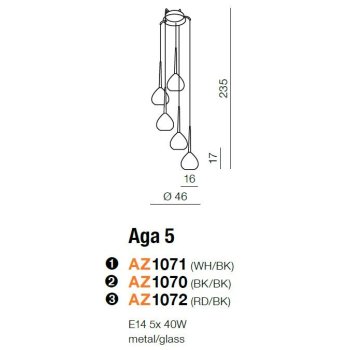 Azzardo Lampa designerska AGA 5 AZ1072