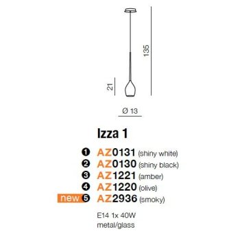 Azzardo Lampa designerska IZZA 1 AZ1220
