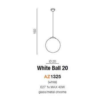 Azzardo Lampa designerska WHITE BALL 20 AZ1325