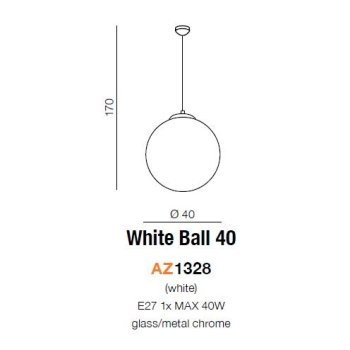Azzardo Lampa designerska WHITE BALL 40 AZ1328