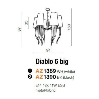 Azzardo Lampa designerska DIABLO 6 BIG AZ1390