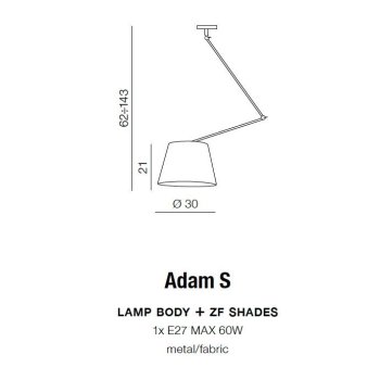 Lampa designerska ADAM S AZ1841 + AZ2588 Azzardo