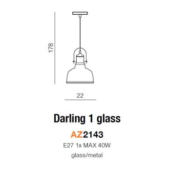 Azzardo Lampa designerska DARLING GLASS 1 AZ2143