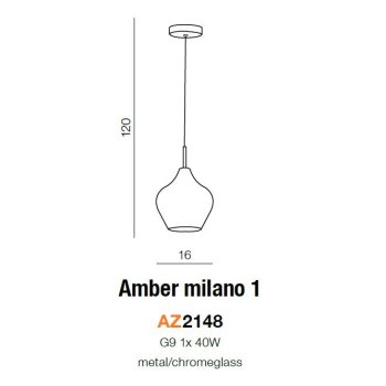 Azzardo Lampa designerska AMBER MILANO 1 AZ2148