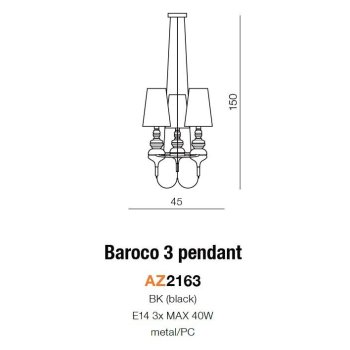 Azzardo Lampa designerska BAROCO 3 AZ2163