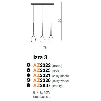 Azzardo Lampa designerska IZZA 3 AZ2323