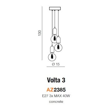 Azzardo Lampa designerska VOLTA 3 AZ2385