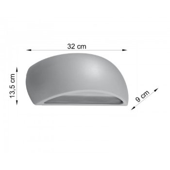 Lampa ścienna ceramiczny PONTIUS szary  SL.0875 - Sollux