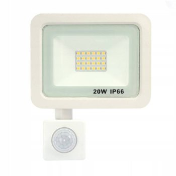 DECORATIVI Naświetlacz HALOGEN biały LED czujnik ruchu 20W neutralna 4000K 240