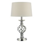 Iffley Touch TL Polished Chrome Twist Cage Base Complete With Ivory Shade