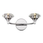 Luther Double Wall Bracket complete with Crystal Glass Polished Chrome