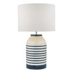 Zabe Table Lamp White & Blue C/W Shade