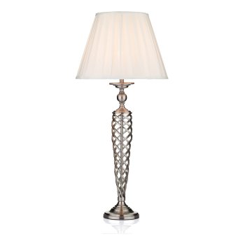 Siam Table Lamp complete with Shade Satin Chrome