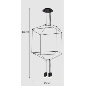 Lampa wisząca LINEA-4 czarna ST-5961-4 - Step Into Design